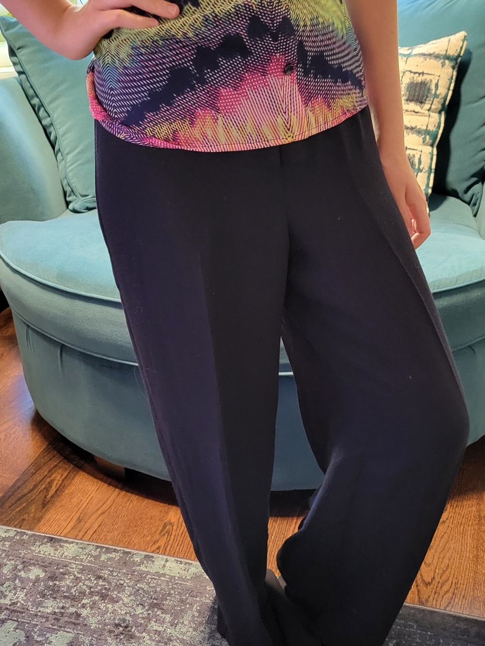 Le Chateau Women's Wide-Leg Navy Pants